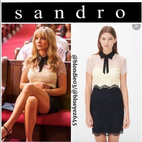 Sandro “Rozen” collared lace panel dress 3/L - Picture 1 of 5
